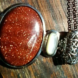 Sunstone Pendent & Earrings